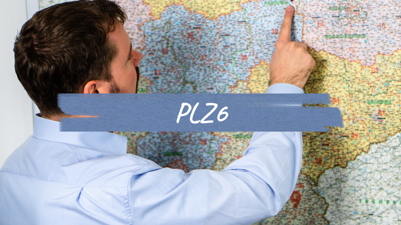 Postleitzone 6: alle Leitregionen von 60 Frankfurt bis 69 Heidelberg
