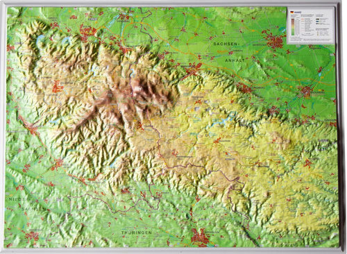 Harz - Reliefkarte (wählbares Format)