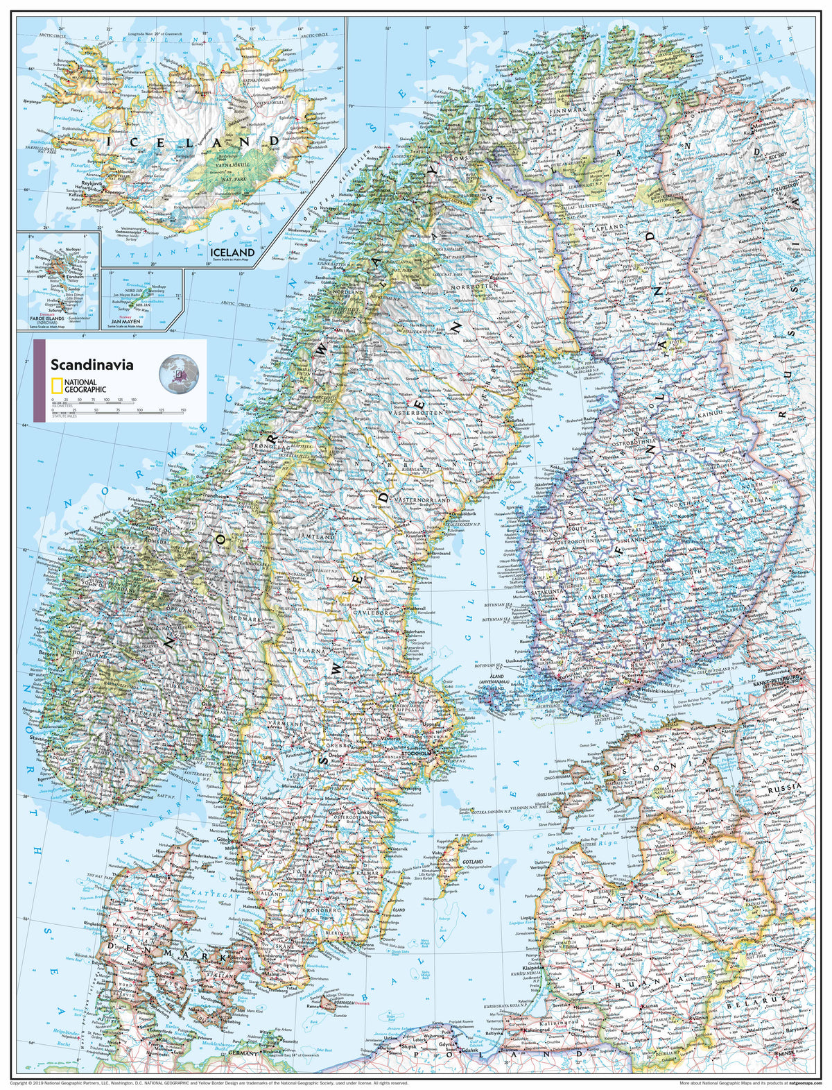 Skandinavien - politisch (73 x 91 cm)