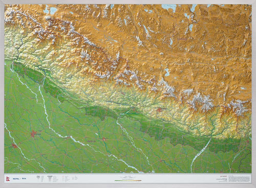 Nepal - Reliefkarte (77 x 57 cm / 1:1.150.000)