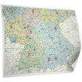 ORGA-Karte Süddeutschland Bundesländer und PLZ2 - 131x98 cm