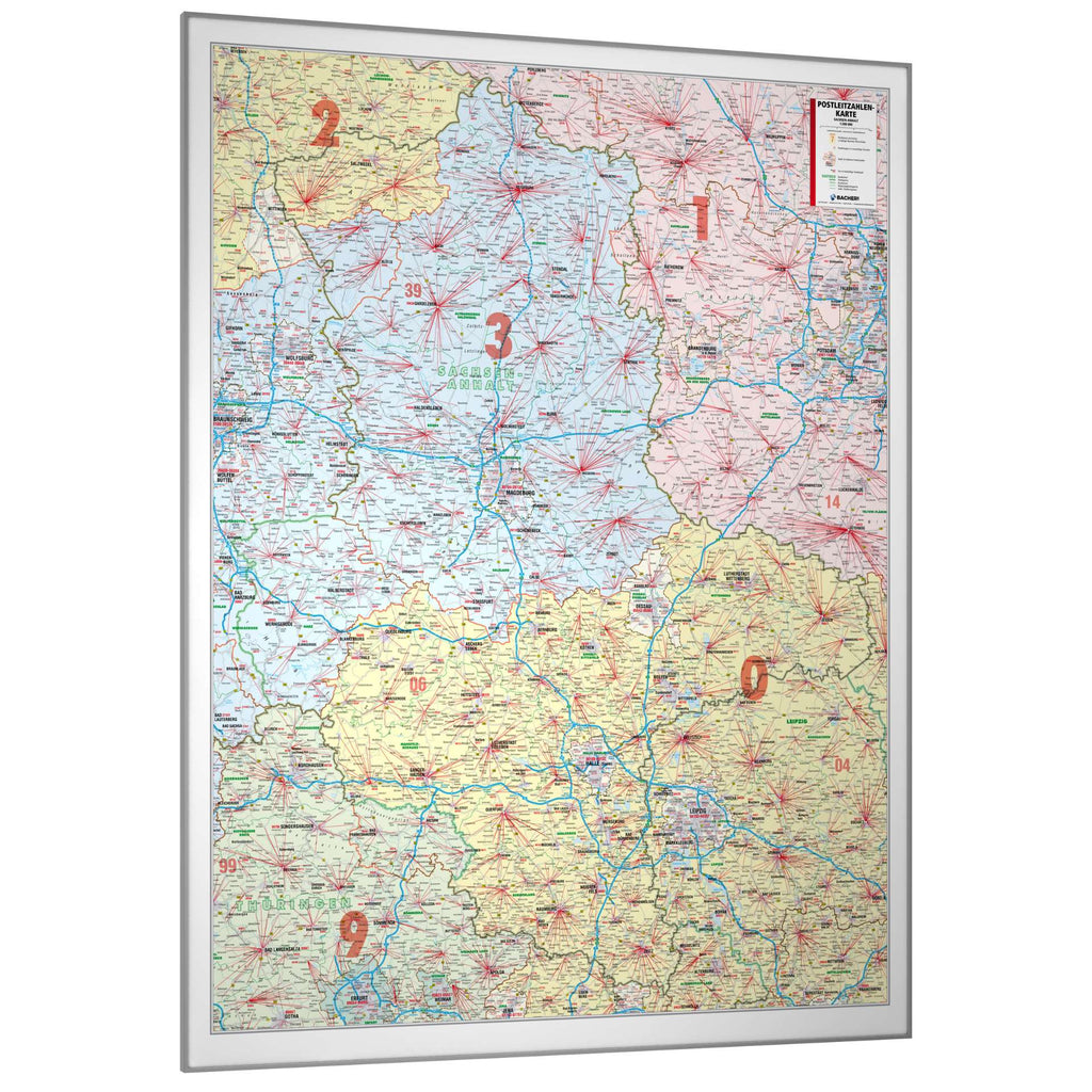 Postleitzahlenkarte Sachsen-Anhalt 102x128cm - Insel