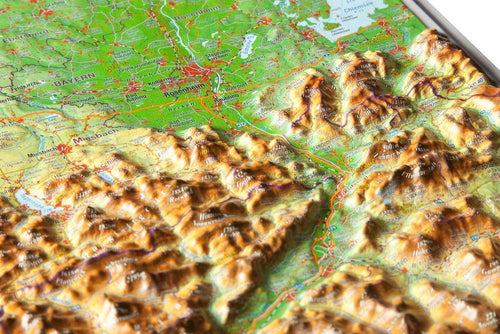 Die Reliefkarte Bayerisches Oberland im Detail 39x29cm