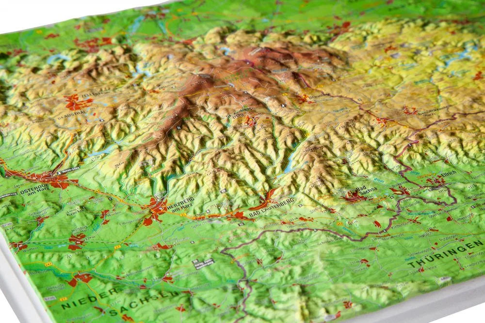 Die Reliefkarte Harz im Detail 39x29cm