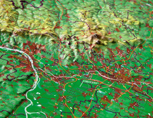 Die Reliefkarte Hessen im Detail 29x39cm