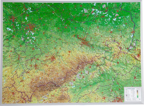 Sachsen - Reliefkarte (wählbares Format)