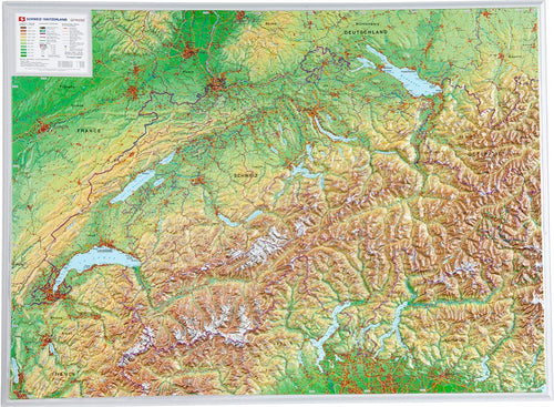 Schweiz - Reliefkarte (wählbares Format)