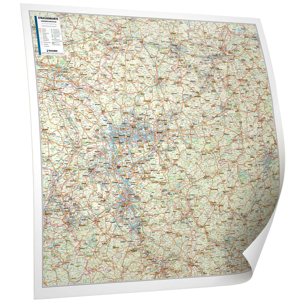 Straßenkarte Nordrhein-Westfalen 163x150cm