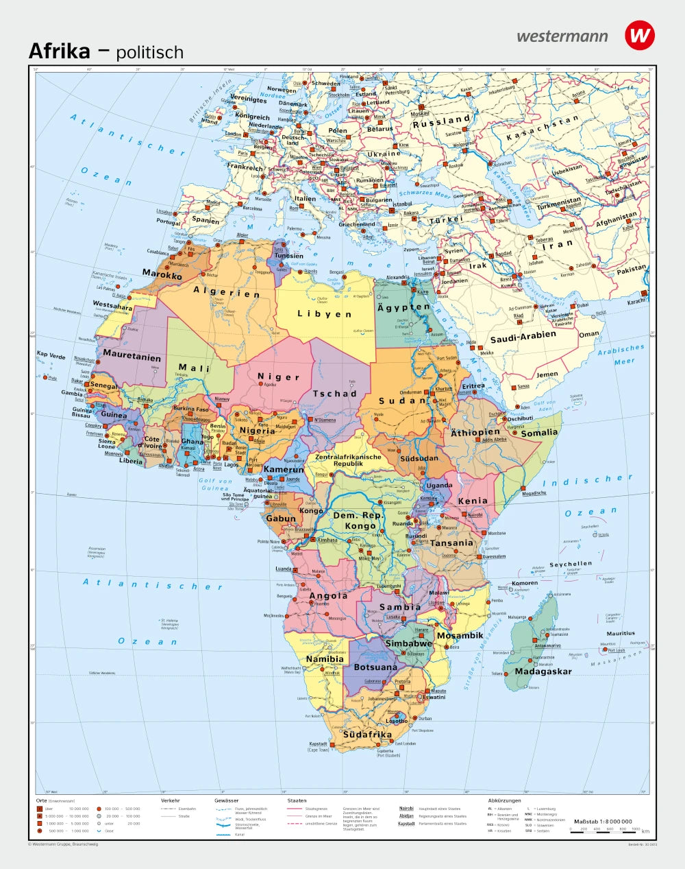 Afrika als politische Landkarte