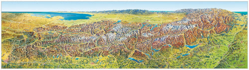 Alpen - Panoramakarte (202 x 60 cm)
