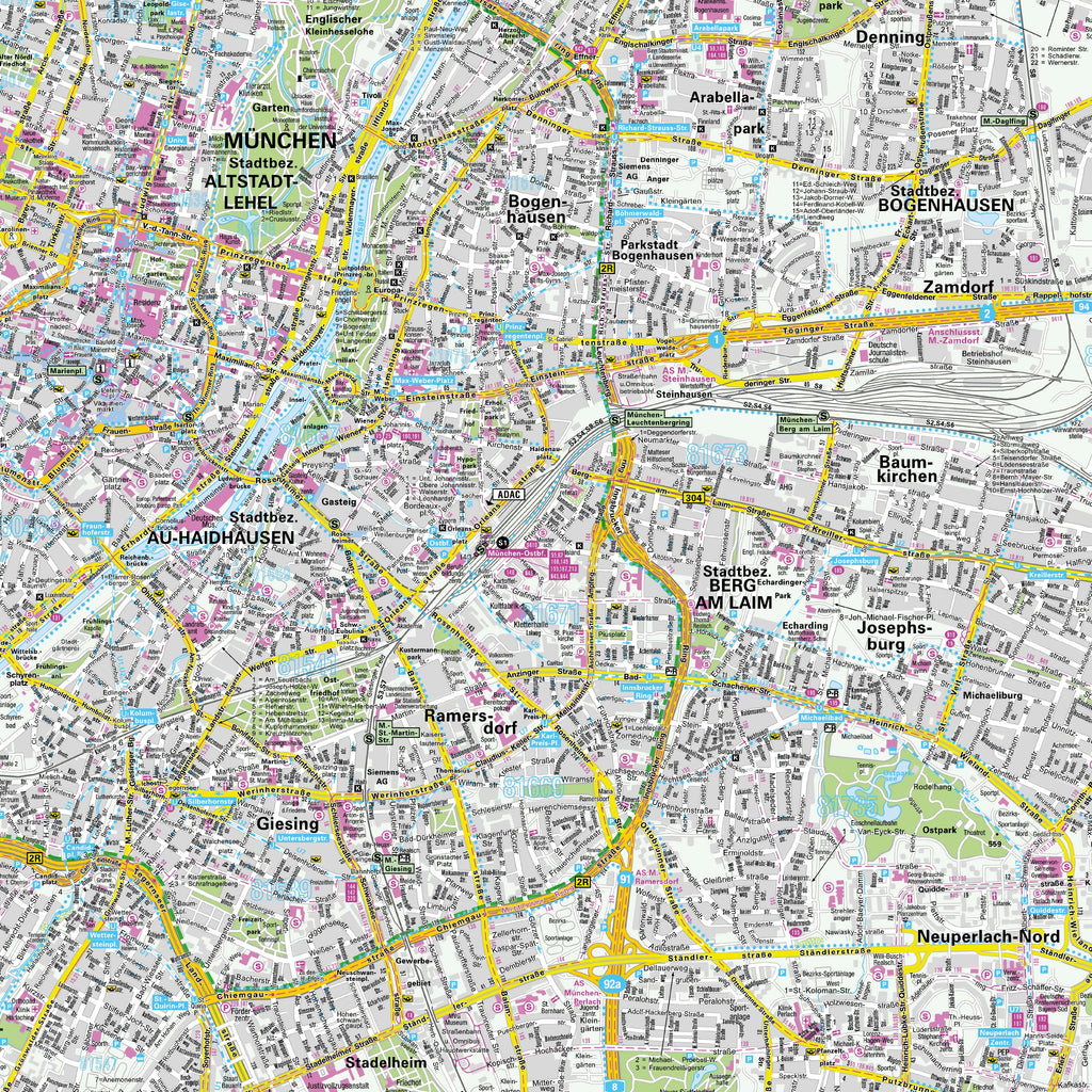 Ausschnitt aus dem Stadtplan München