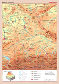 Posterkarte von Bayern phyisch