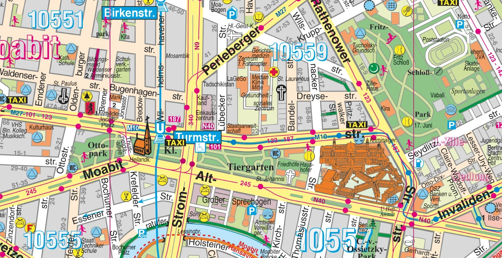 Ausschnitt der Berlin - Mitte Landkarte