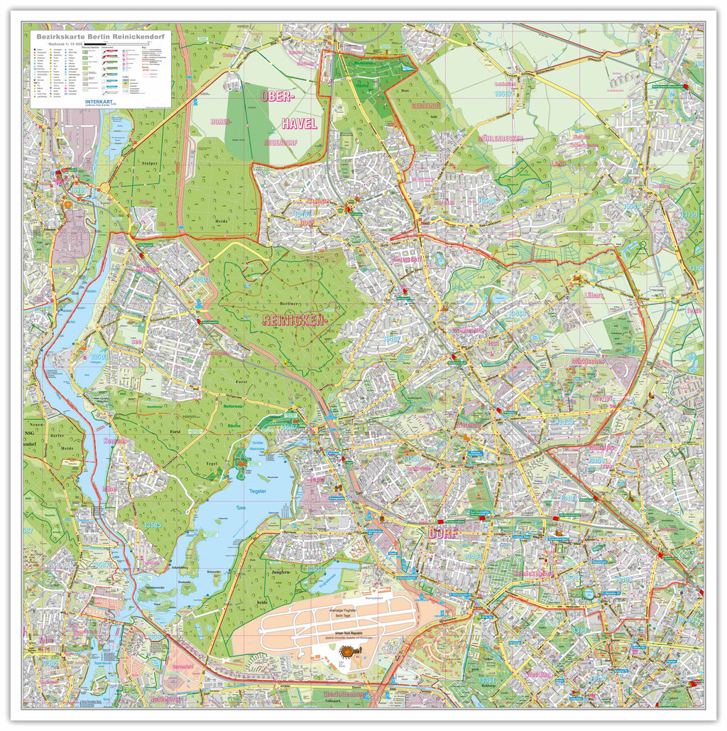 Berlin - Reinickendorf - Stadtplan (100 x 100 cm / 1:15.000)