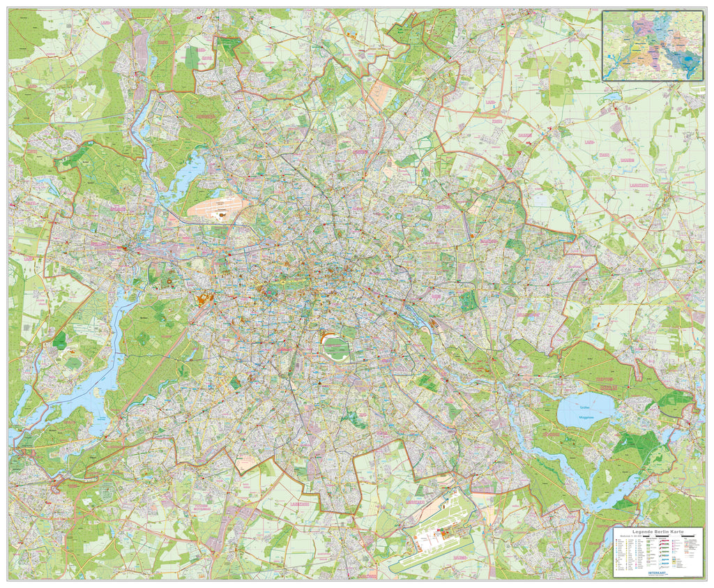 Berlin – Stadtplan mit Bezirken (180 x 147 cm / 1:26.000)