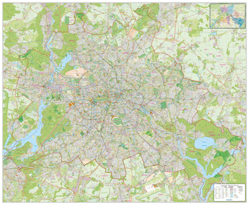 Berlin – Stadtplan mit Bezirken (180 x 147 cm / 1:26.000)