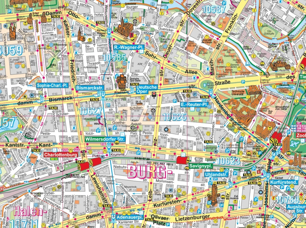 Detailansicht der Landkarte des Berliner Rings