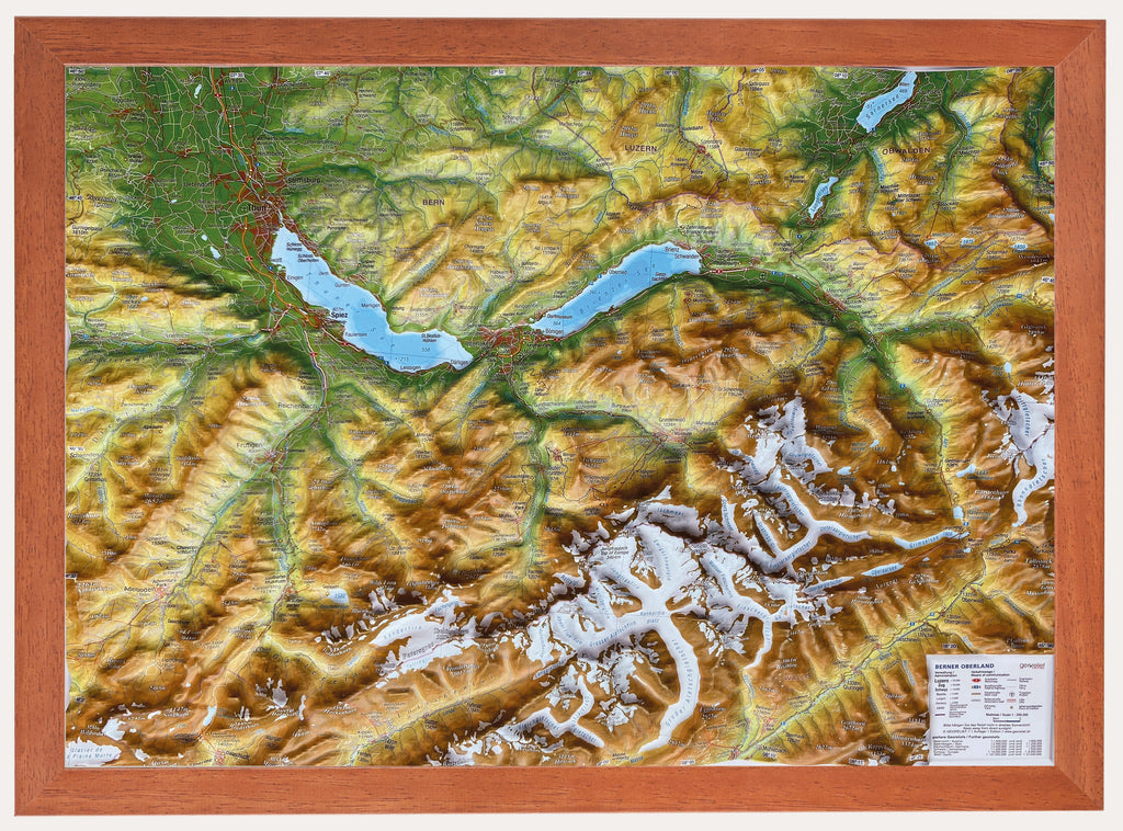 Berner Oberland - Reliefkarte (39 x 29 cm / 1:200.000)
