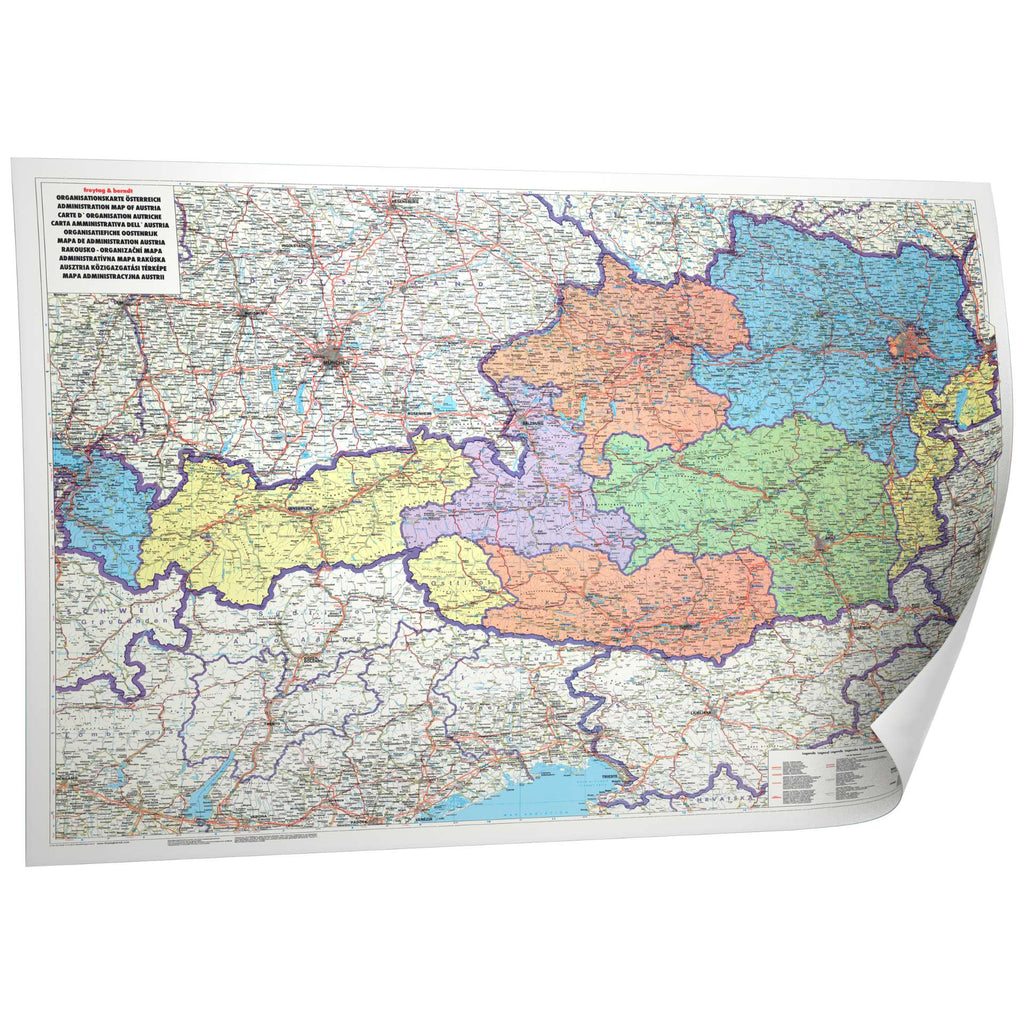 Bundeslandkarte Österreich mit ORGA-Bereichen (120x70cm - 1:500.000)