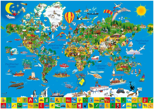Erde - Kinderkarte (100 x 70 cm)