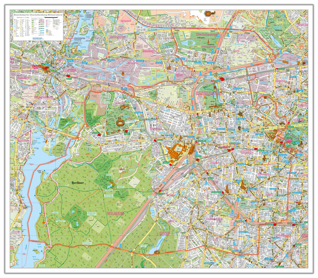 Berlin - Charlottenburg-Wilmersdorf - Stadtplan (115 x 100 cm / 1:11.000)
