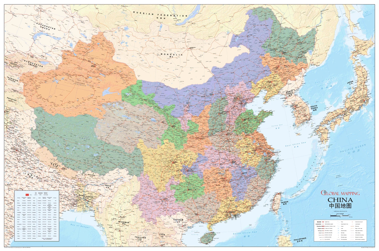 Politische Landkarte von China