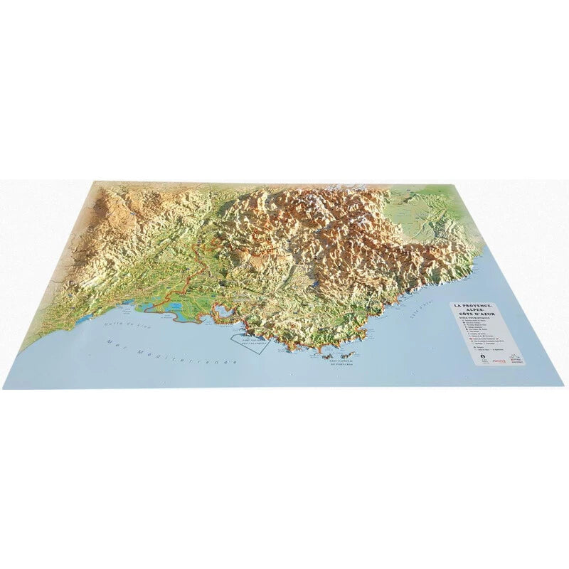 La Provence-Alpes-Cotes d'Azur - Reliefkarte (61 x 41 cm / 1:700.000)