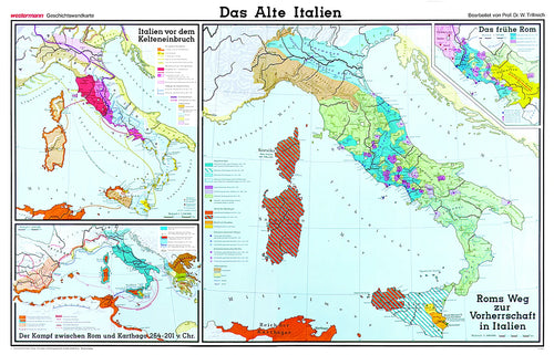 Das alte Italien als Schulwandkarte vom Westermann Verlag.