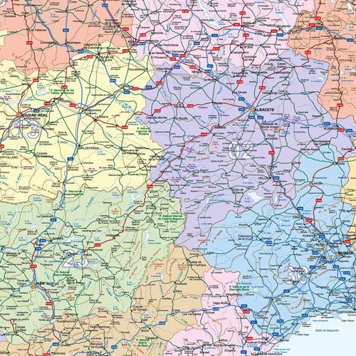 Detailansicht der Postleitzahlenkarte von Spanien und Portugal