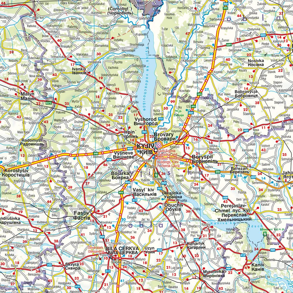 Detailansicht der Straßenkarte