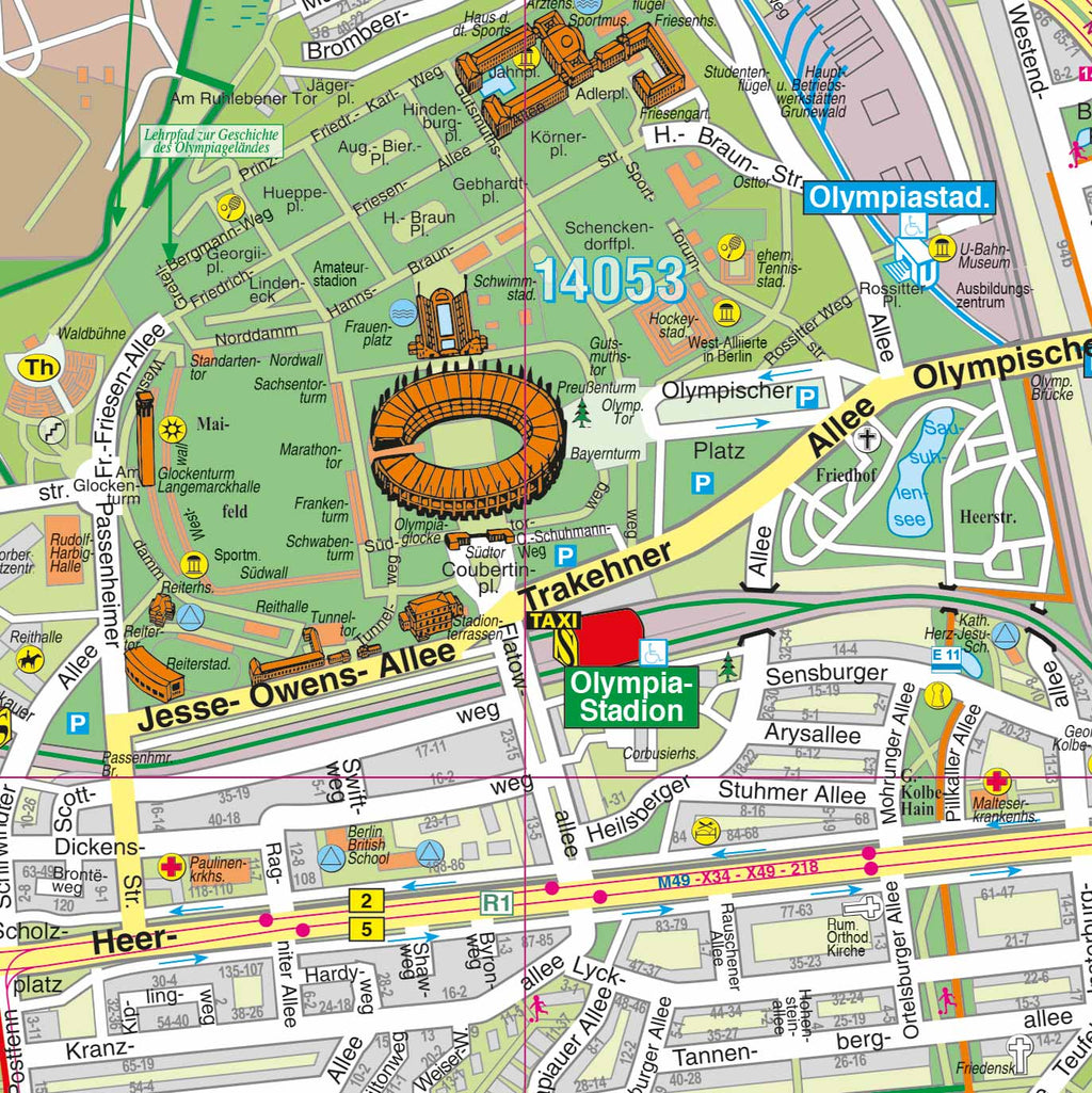 Detailansicht des Stadtplans von Charlottenburg-Wilmersdorf