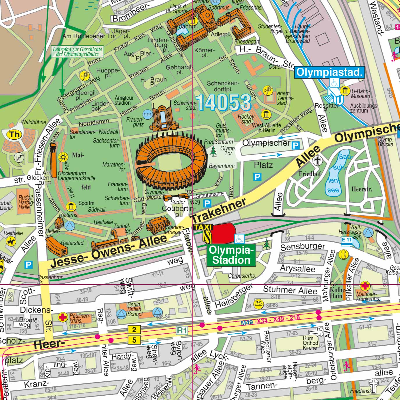 Detailansicht des Stadtplans von Charlottenburg-Wilmersdorf