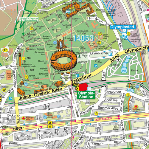 Detailansicht des Stadtplans von Charlottenburg-Wilmersdorf