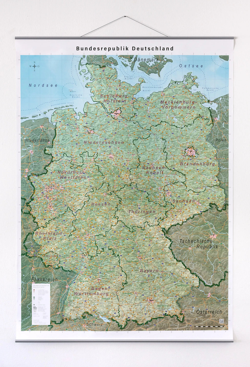 Deutschland - physisch (140 x 100 cm / 1:700.000)