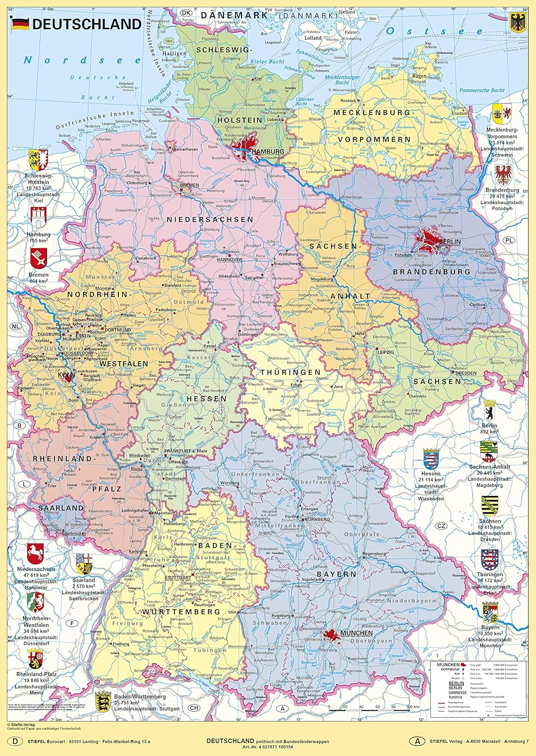 Deutschland - politisch - Lernposter (DIN A1)