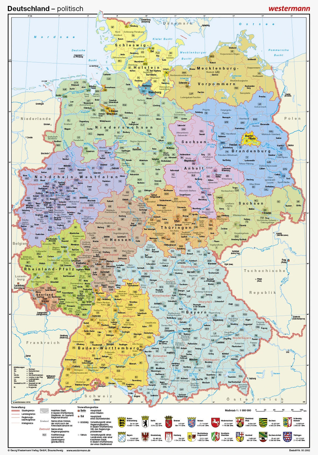 Politische Landkarte von Deutschland