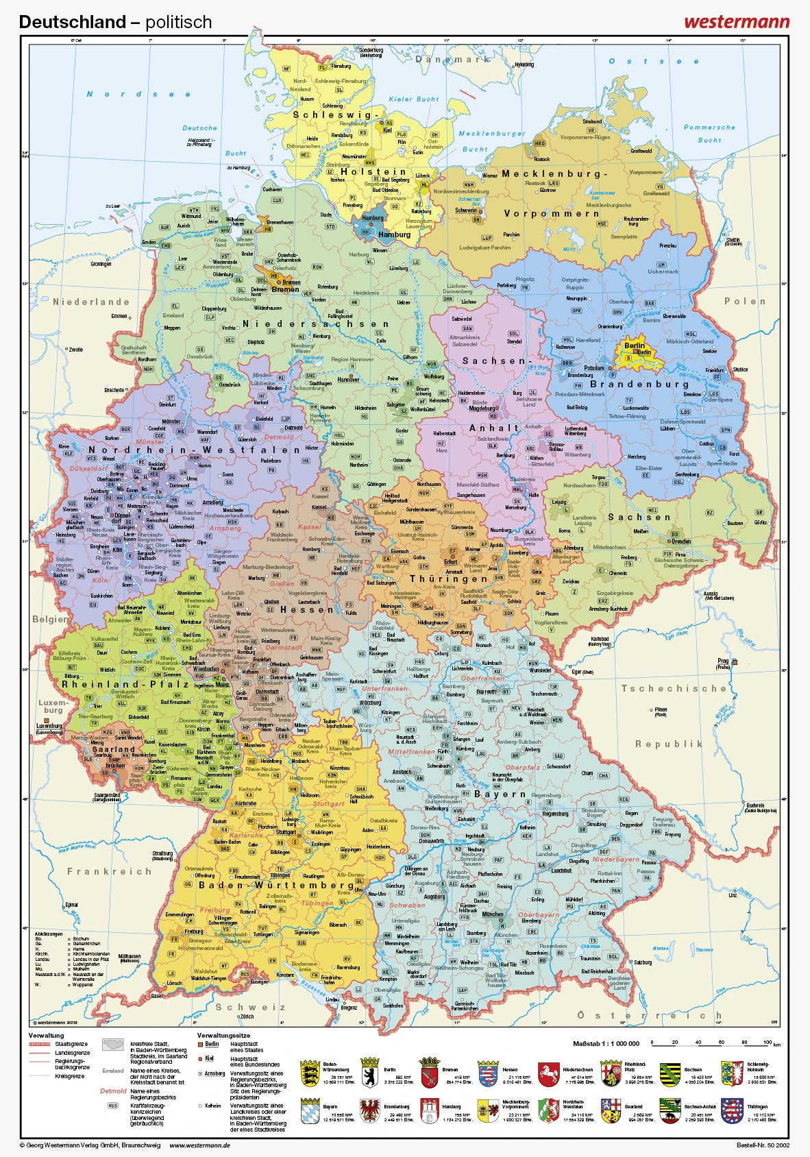 Politische Landkarte von Deutschland