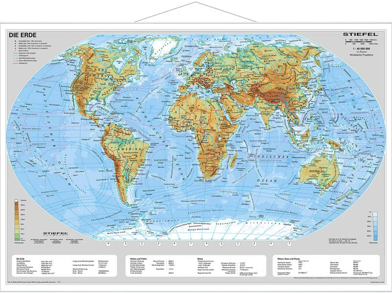 Welt - physisch (63 x 46 cm / 1:60.000.000)