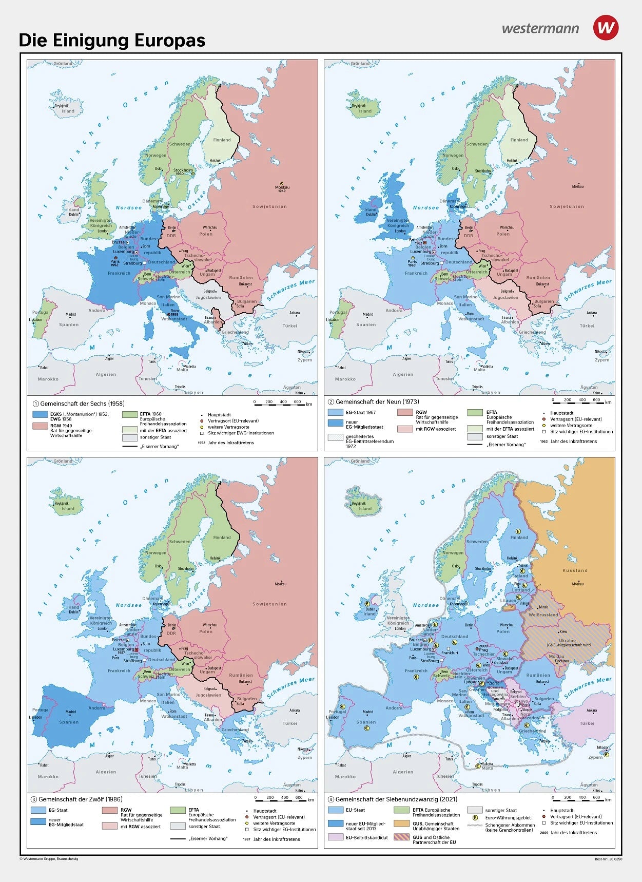 Einigung Europa - Schulwandkarte