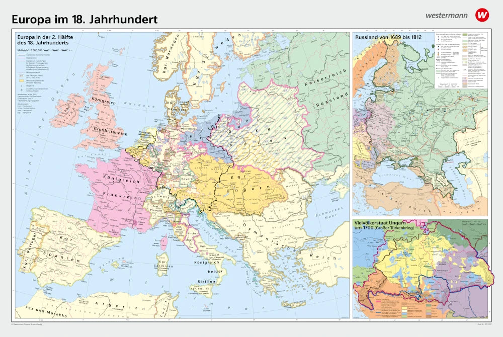 Europa im 18. Jahrhundert - Schulwandkarte (220 x 147 cm)
