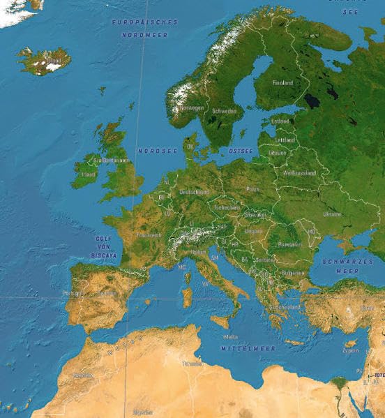 Europa als Glow in the Dark Karte