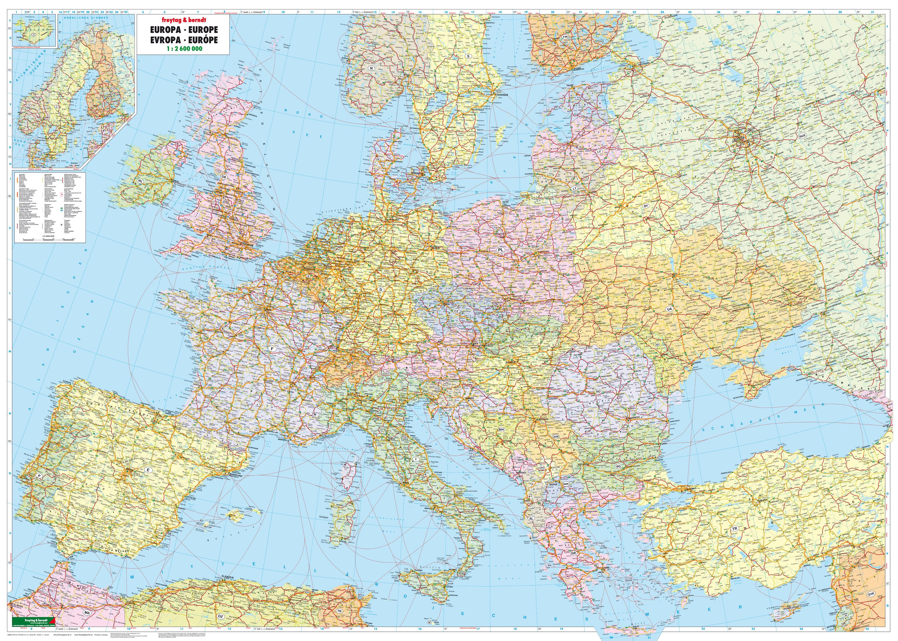 Politische Europakarte im XXL Format