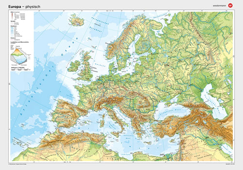 Europa - Posterkarte - physisch (100 x 70 cm / 1:7.500.000)