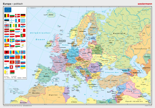 Europa - Posterkarte - politisch (100 x 70 cm / 1:7.500.000)