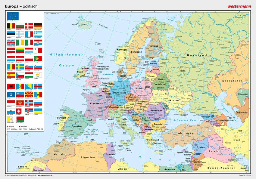 Politische Landkarte von Europa