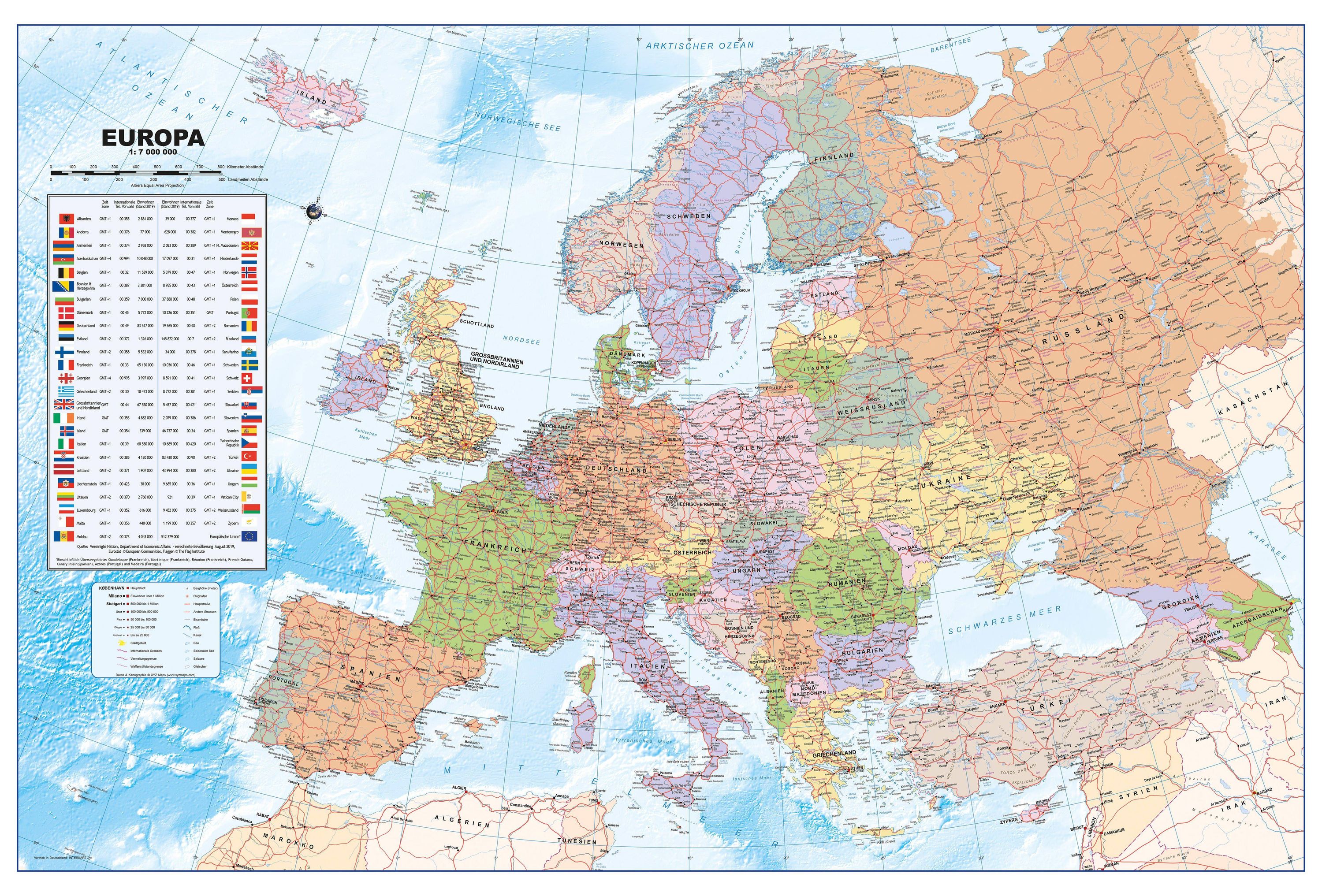 Europa - politisch (180 x 120 cm / 1:3.500.000)