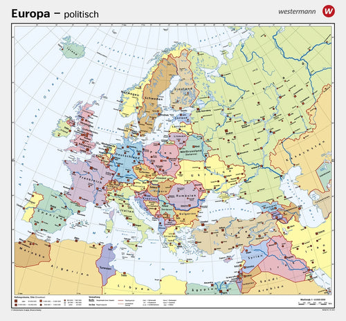 Politische Europa Schulkarte