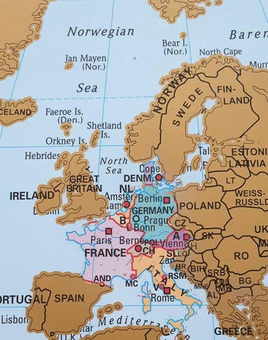 Europa auf der Rubbelkarte