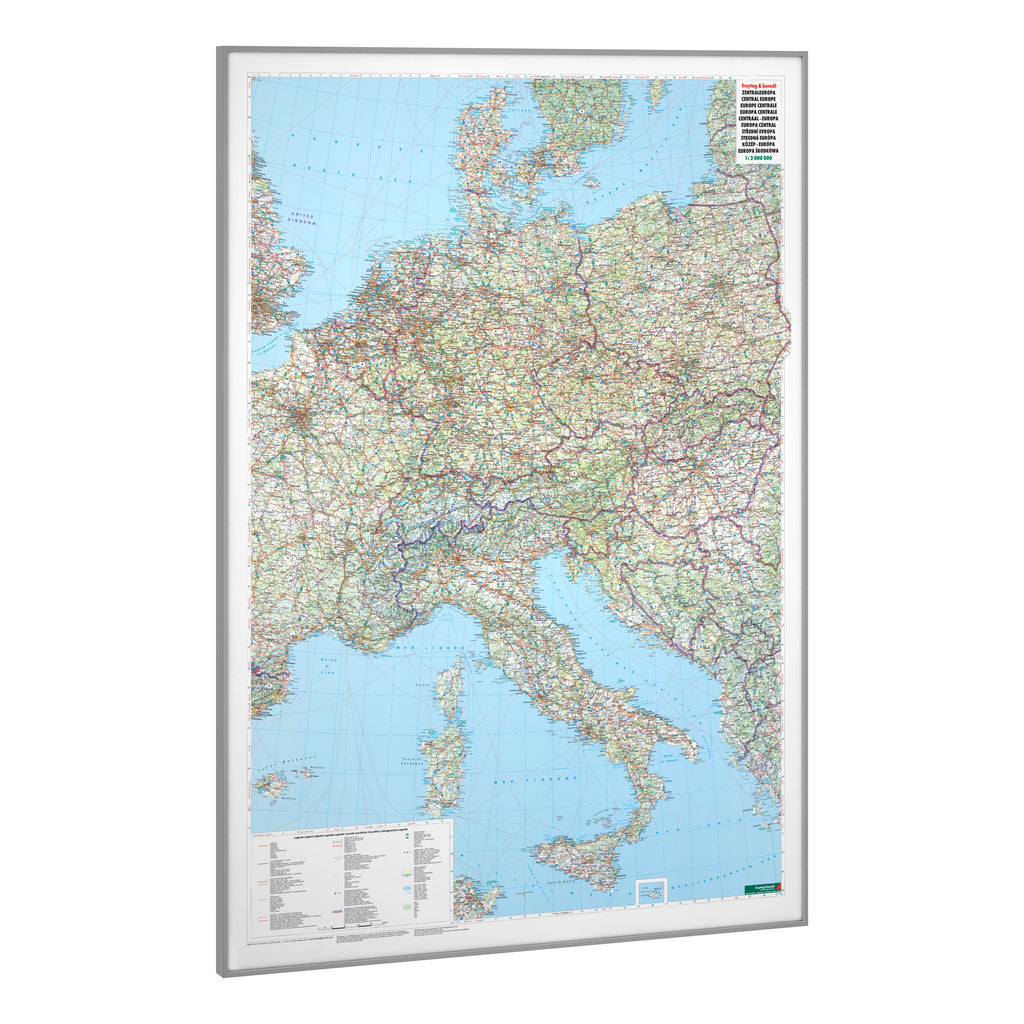 Zentraleuropa / Mitteleuropa - Straßenkarte (87 x 123 cm / 1:2.000.000)