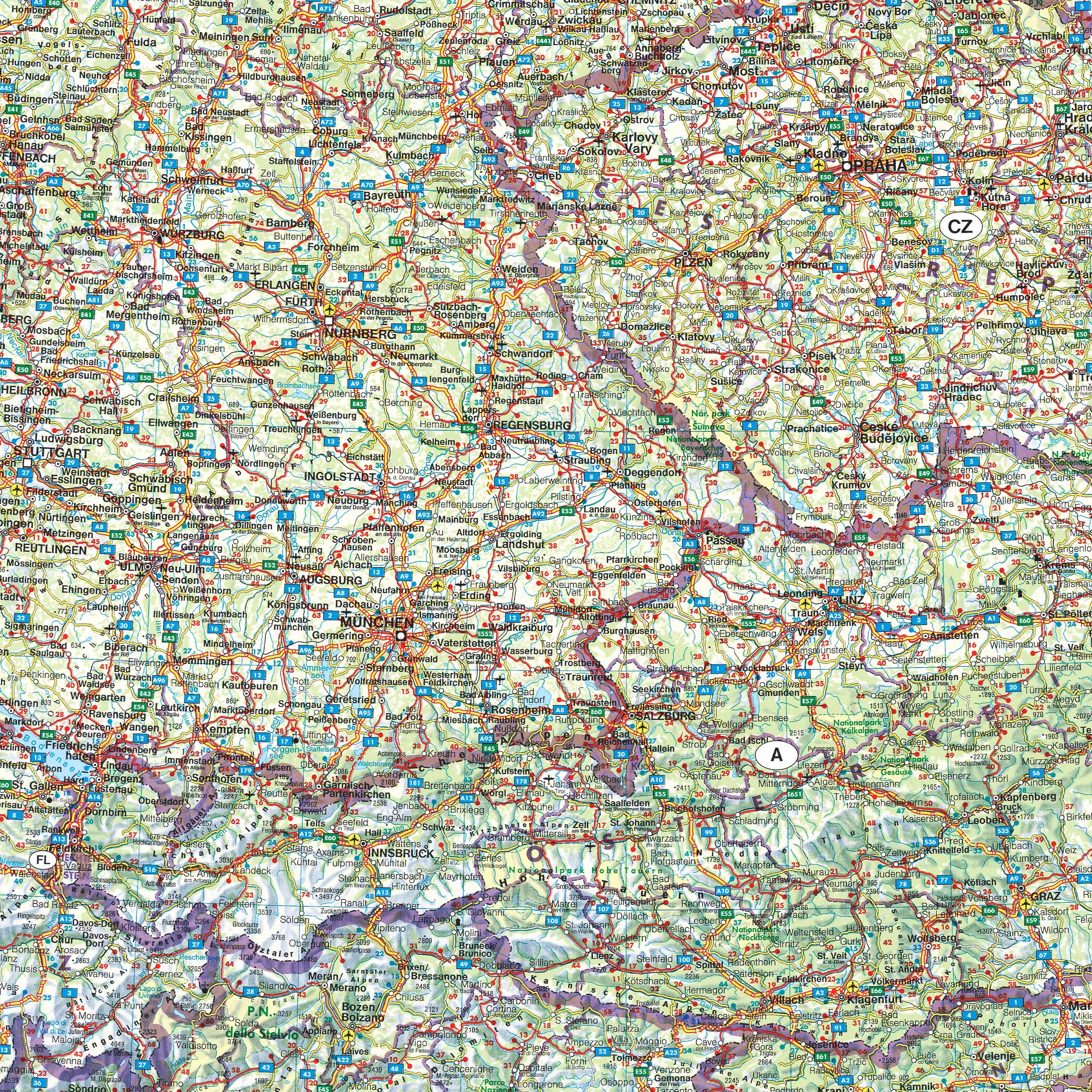 Detailansicht der Straßenkarte
